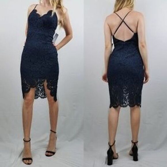 lace bodycon dress black and blue Isla Lace Detail Bodycon Dress Black